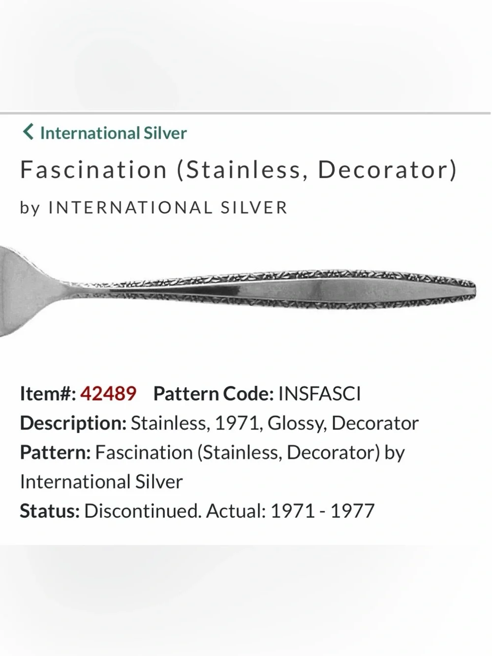 IS Fascination decorator stainless flatware place setting replacement flatware